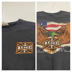 MR Ducks Bike Week VTG Black Crewneck Sweatshirt Size 2XL